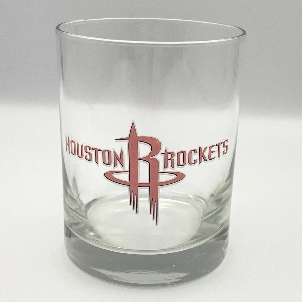 Houston Rockets NBA Rocks‎ Glass Lowball Whiskey Glass Barware 4.25